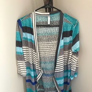 Multi colored striped cardigan